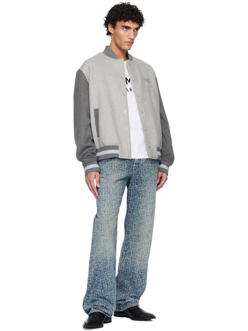 Balmain Blue Monogram Laser Loose-Fit Jeans outlook