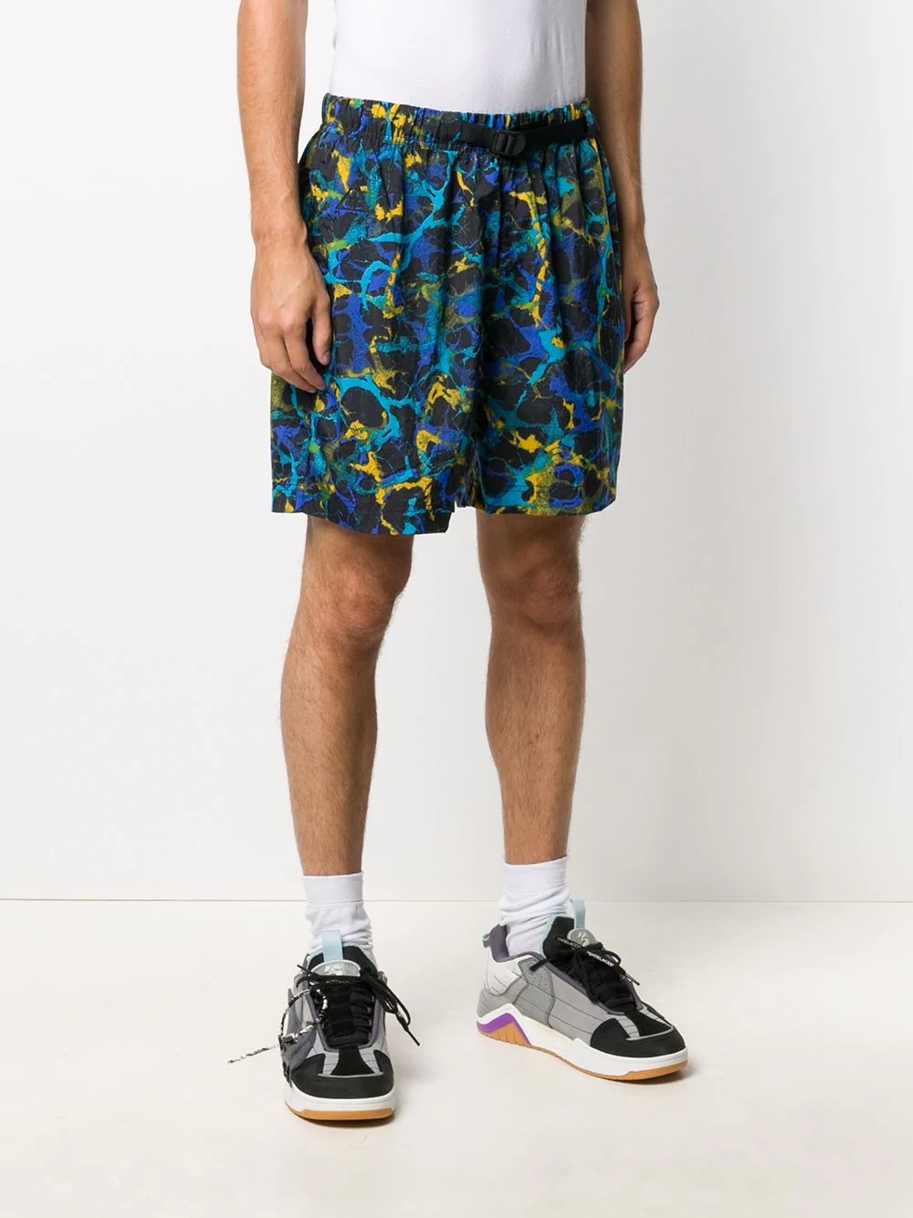 abstract-print shorts - 3