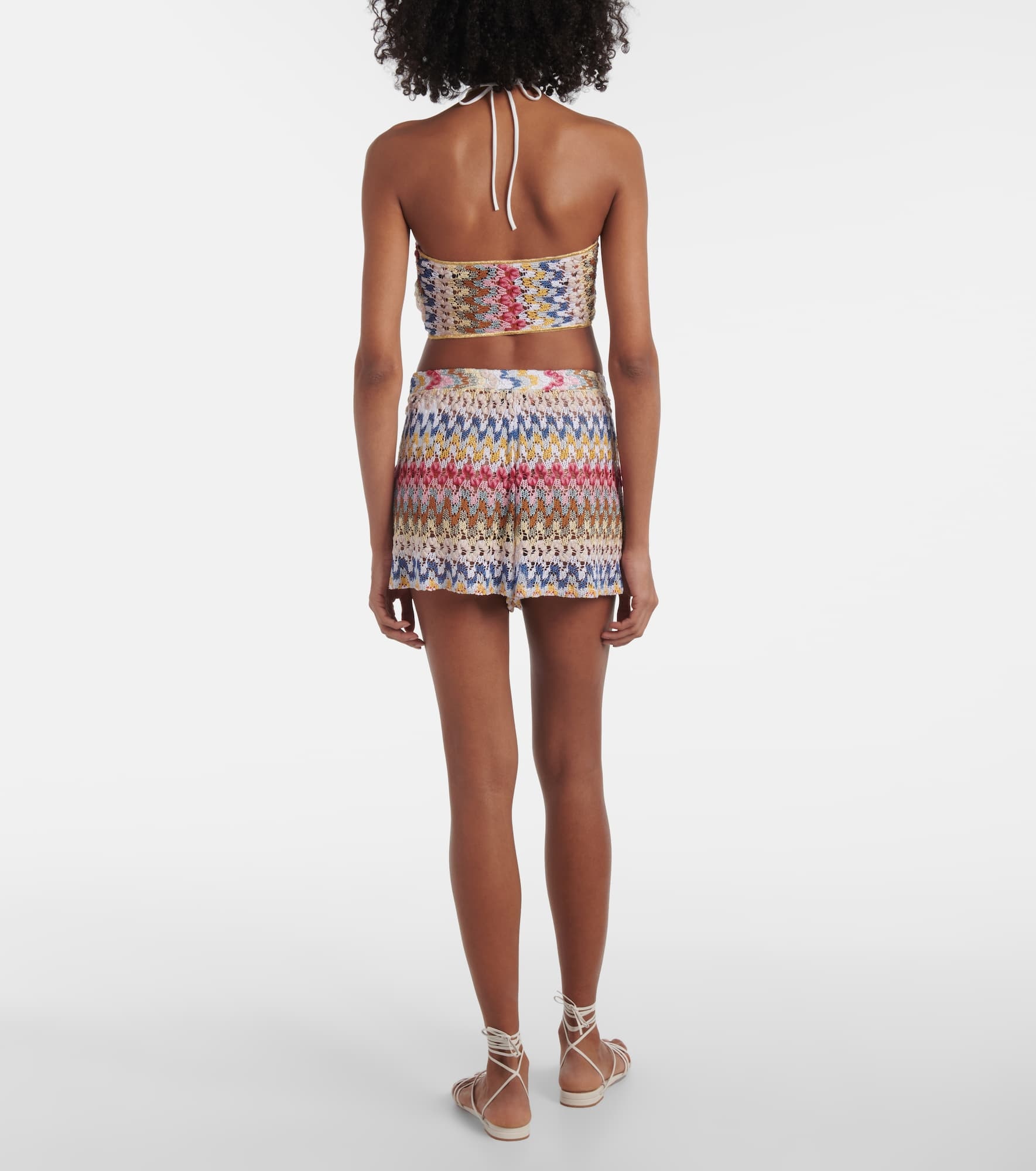 Knitted lamé shorts - 3