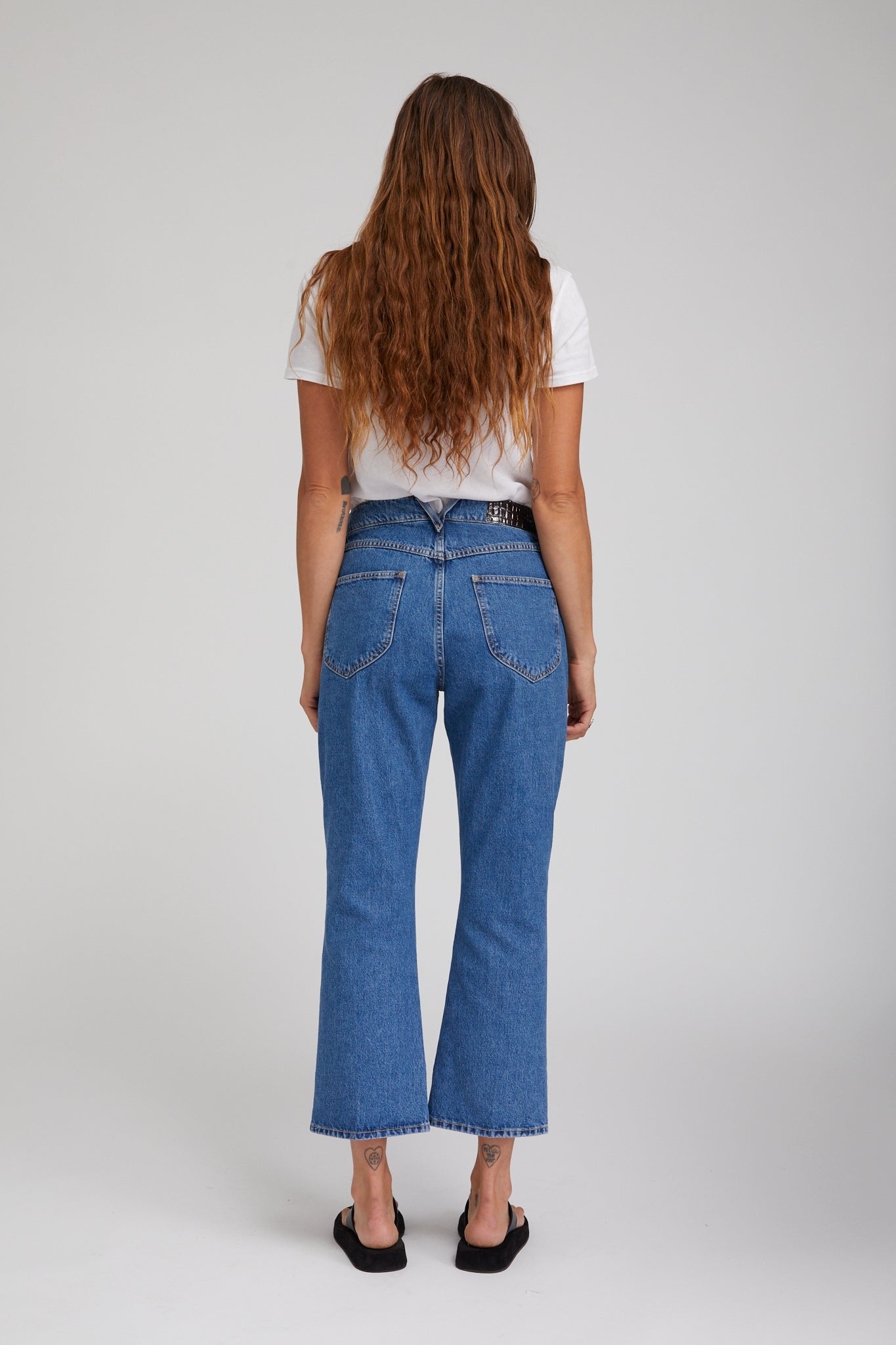GOODALL CROP FLARE DENIM PANTS - 5