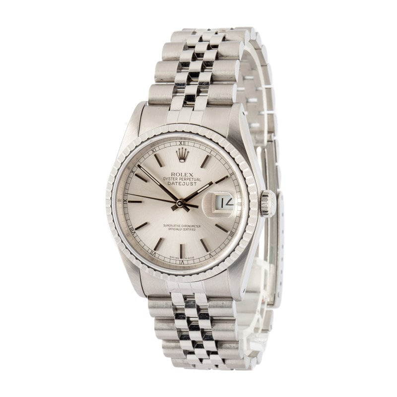 Pre-owned Rolex Datejust Ref 16220 Silver Dial - 2