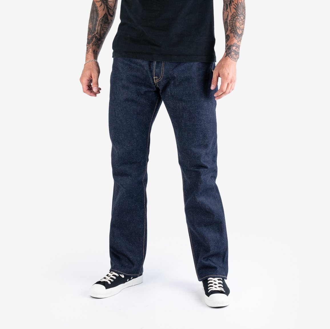 IH-888S-UHR 21/23oz Ultra Heavy Raw Selvedge Denim Medium/High Rise Tapered Cut Jeans - Indigo - 2