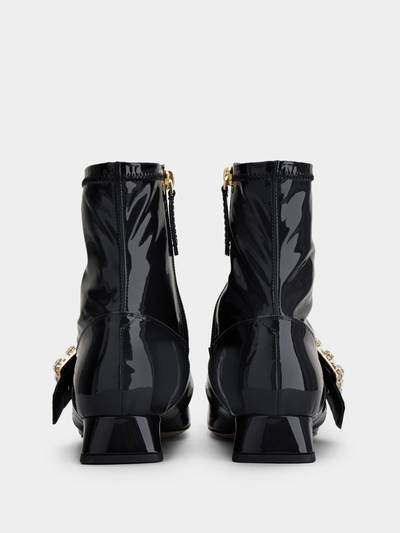 Roger Vivier Très Vivier Babies Strass Buckle Strech Boots in Patent Leather outlook