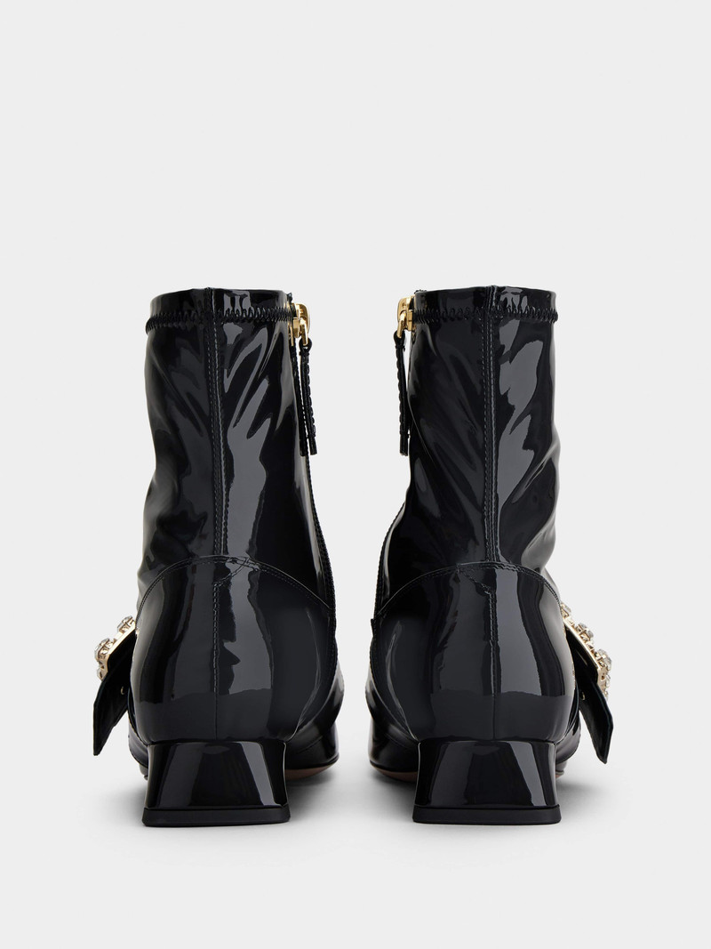 Roger Vivier Très Vivier Babies Strass Buckle Strech Boots in Patent Leather outlook