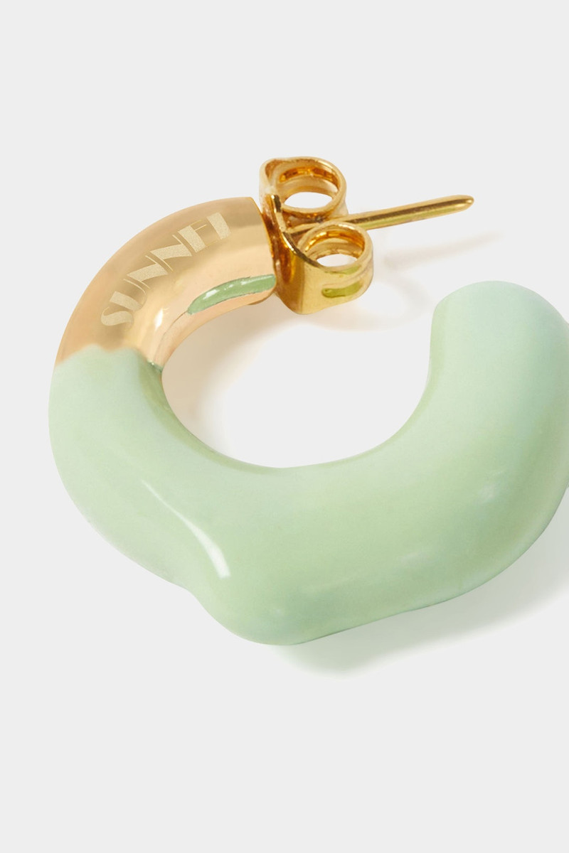 SUNNEI MINI RUBBERIZED EARRINGS GOLD / light green outlook