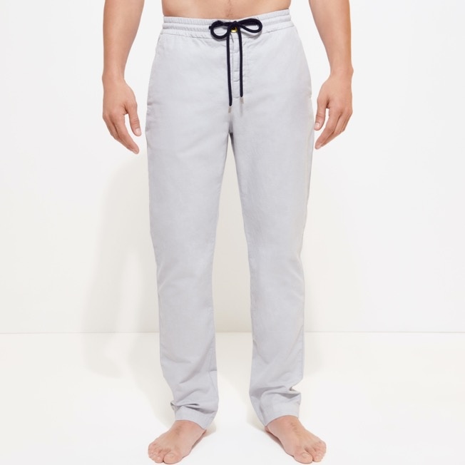Men Cotton Linen Stretch Comfort Pants Solid - 5