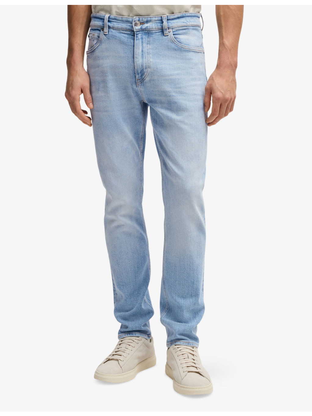 Business Leisure Straight-Leg Regular-Fit Stretch-Denim Jeans - 3
