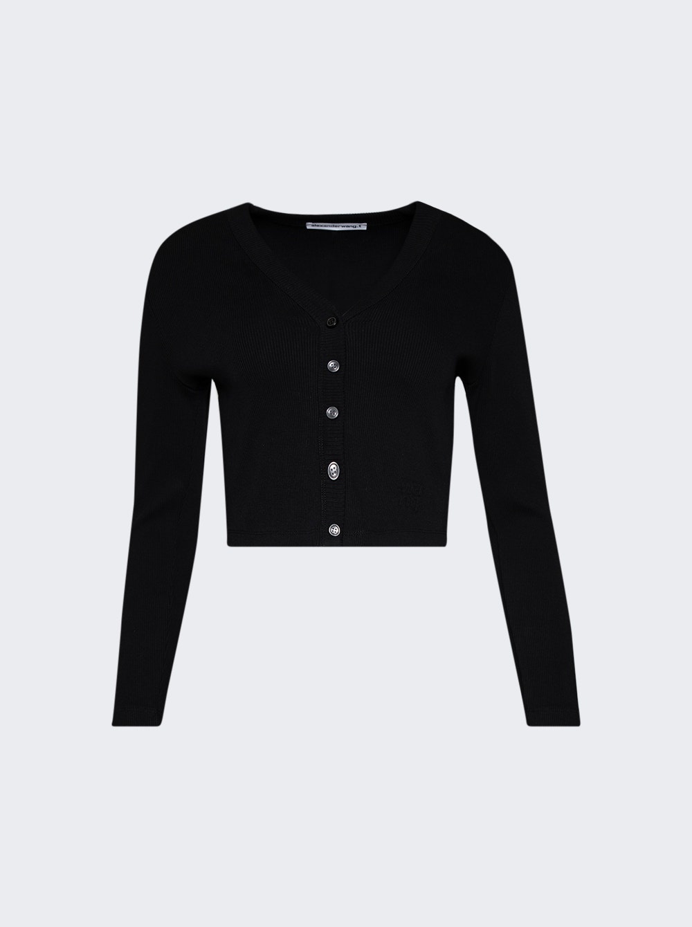 Logo Embossed Cropped Cardigan Black - 1