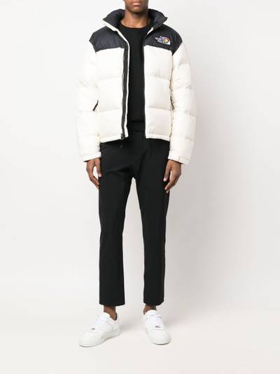 The North Face logo-patch two-tone padded jacket outlook