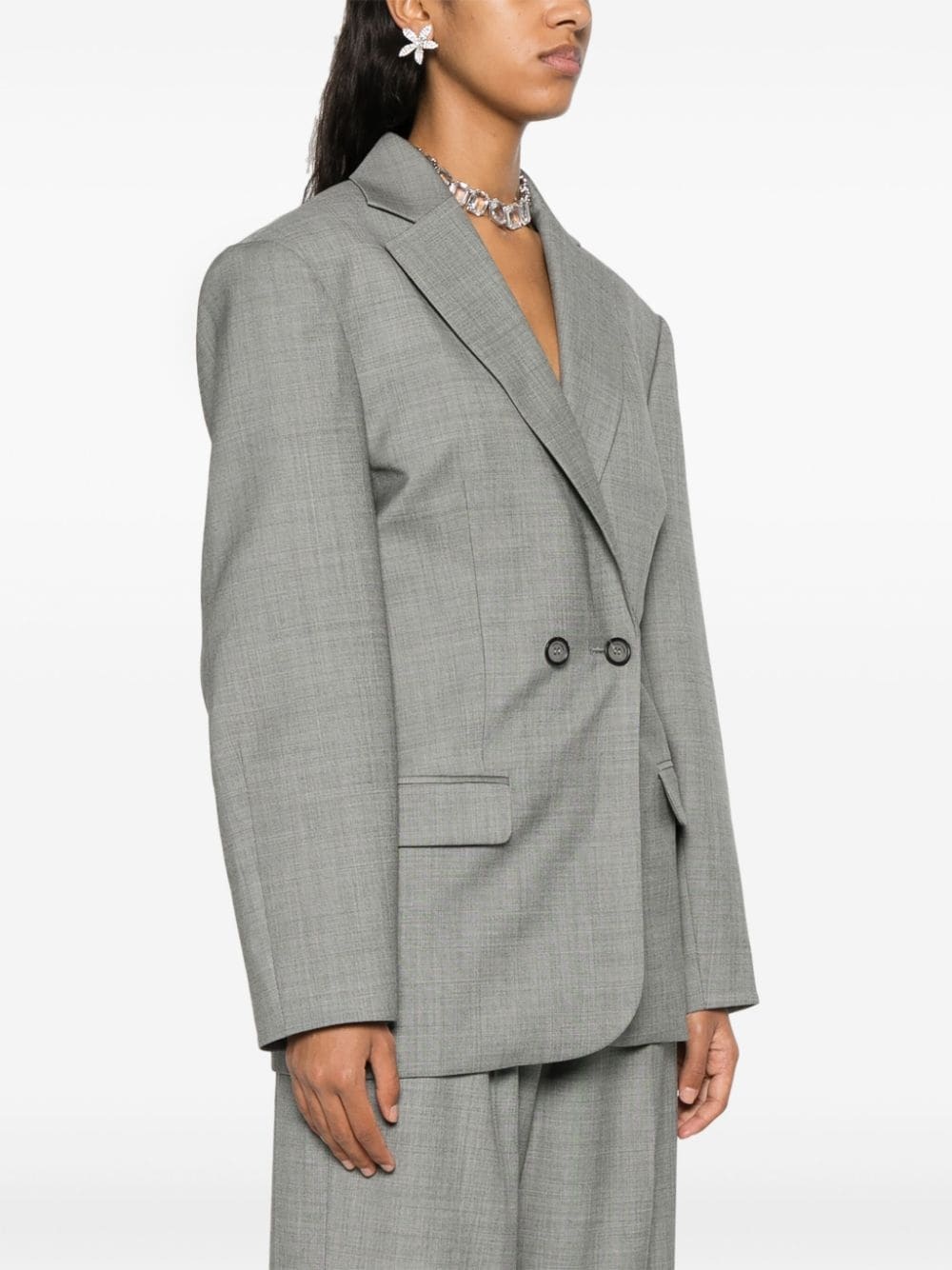 notch-lapels double-breasted blazer - 3