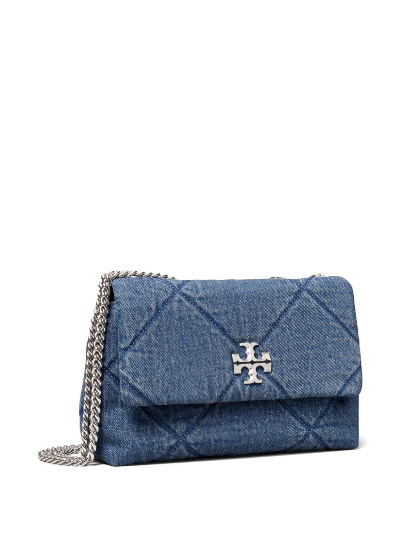 Kira diamond quilt denim small convertible shoulder bag 3
