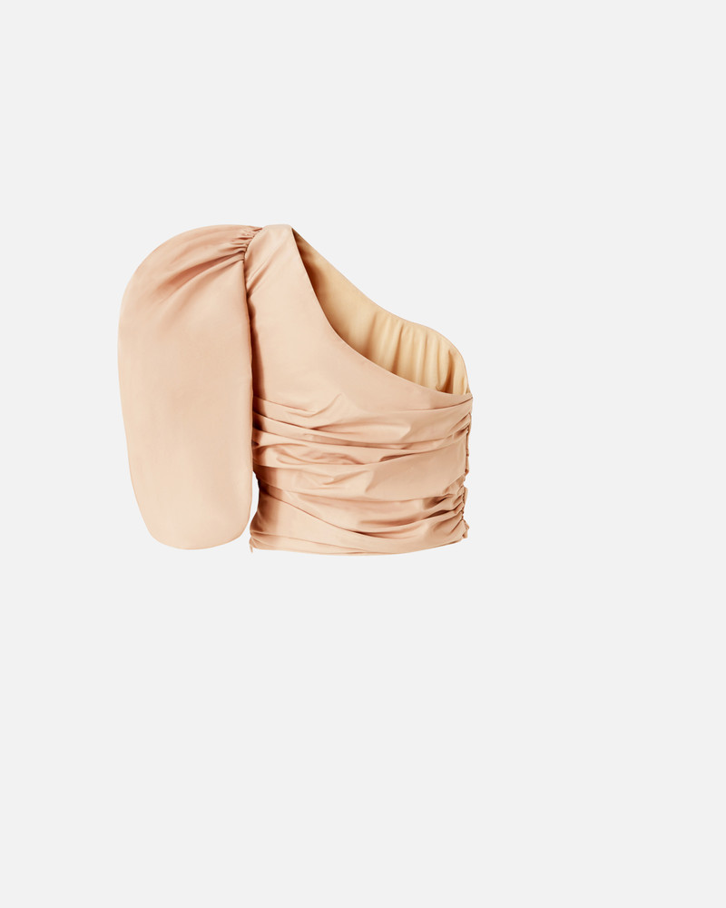 PINKO ONE-SHOULDER TAFFETA CROP TOP outlook