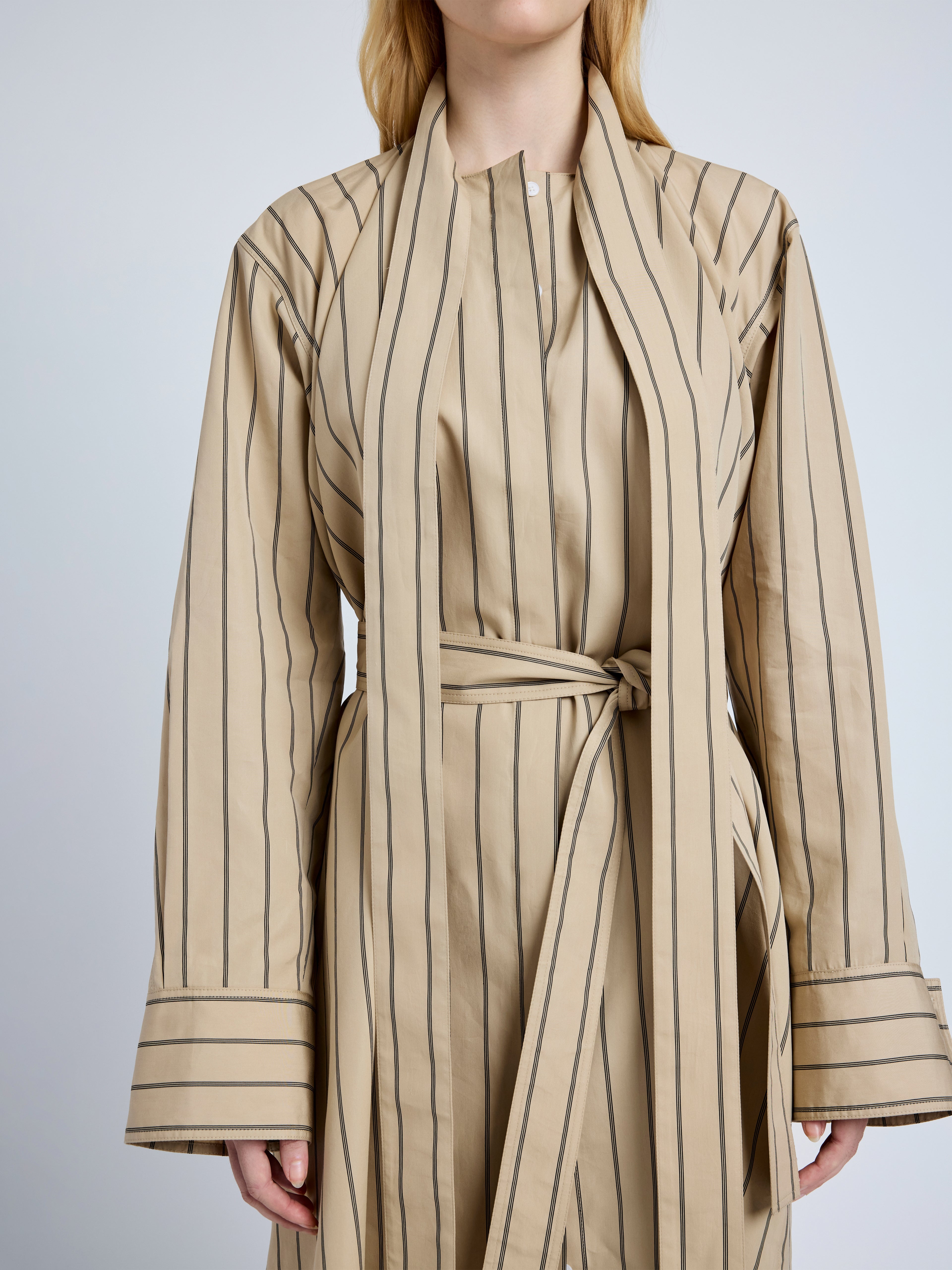 Phillipa Dress in Stripe Cotton Silk Poplin - 5