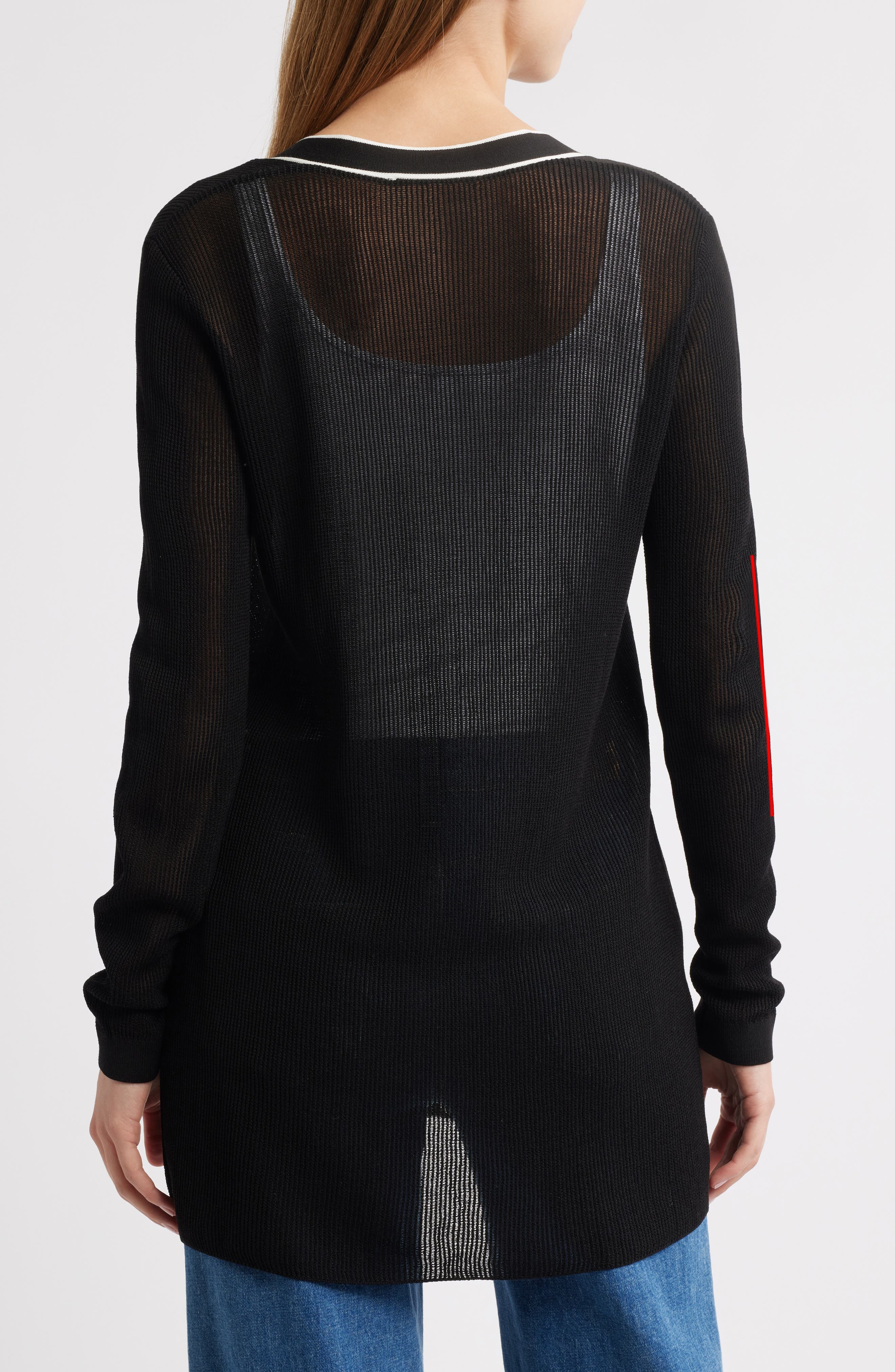FRAME The Varsity Tipped Cardigan in Black Multi at Nordstrom - 2