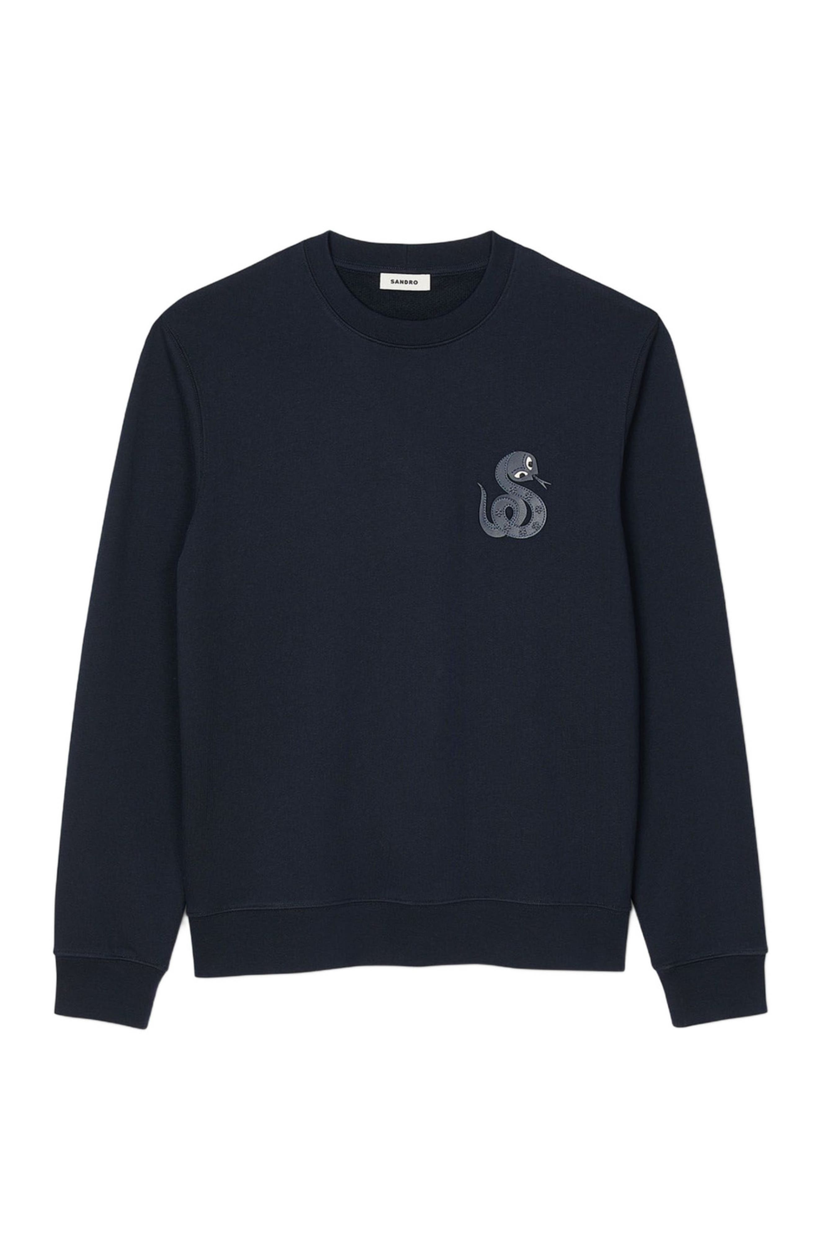 SANDRO Sweater with snake detail in Midnight Blue at Nordstrom - 5