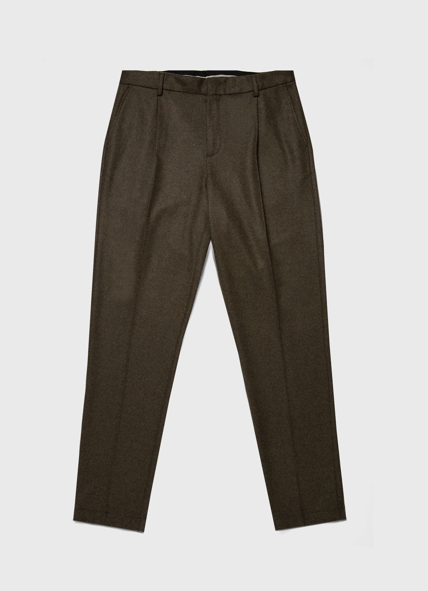 Pleated Boiled Wool Trouser - 1