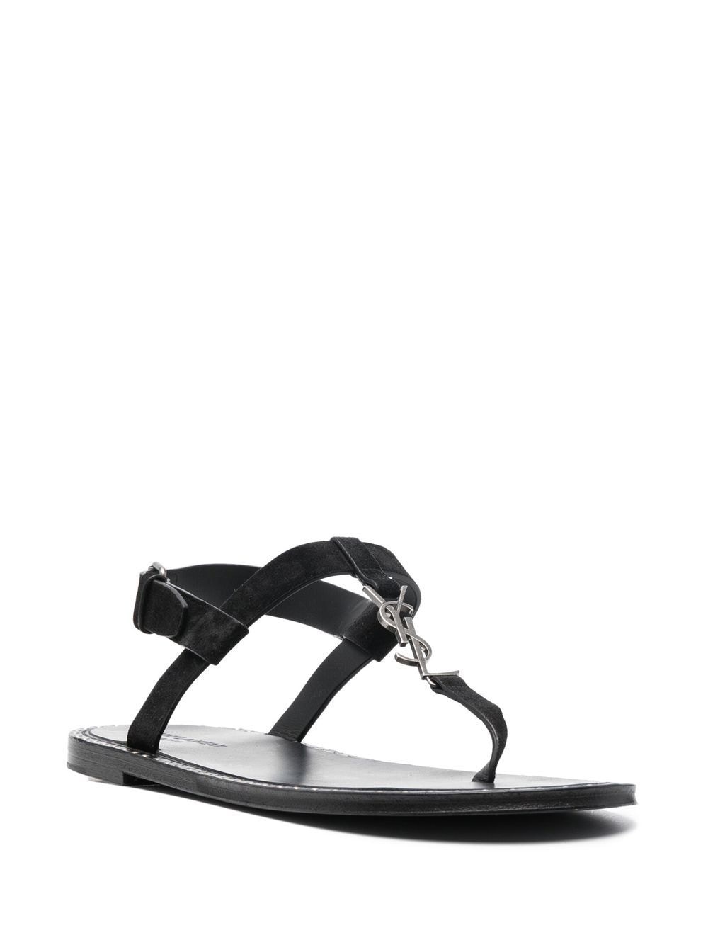 Cassandra logo plaque flat sandals - 2