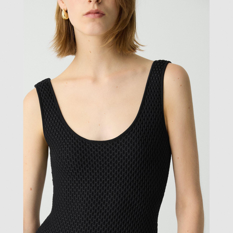 미디 드레스 에 Textured Cotton-Blend 5