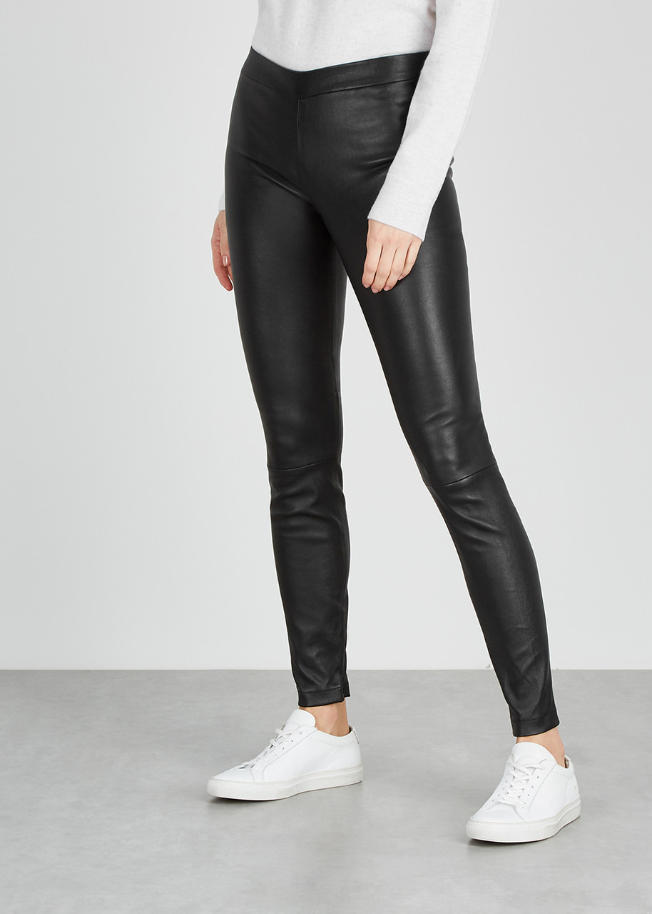 Black leather leggings - 2