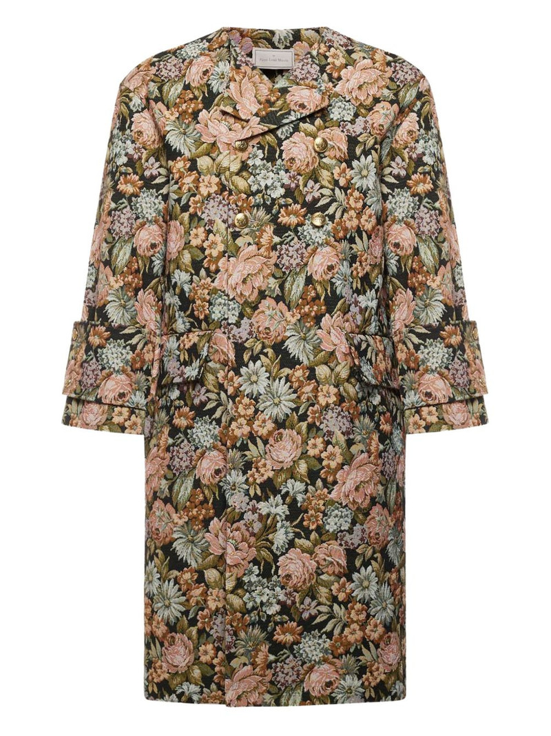 floral-print double-breasted coat 1