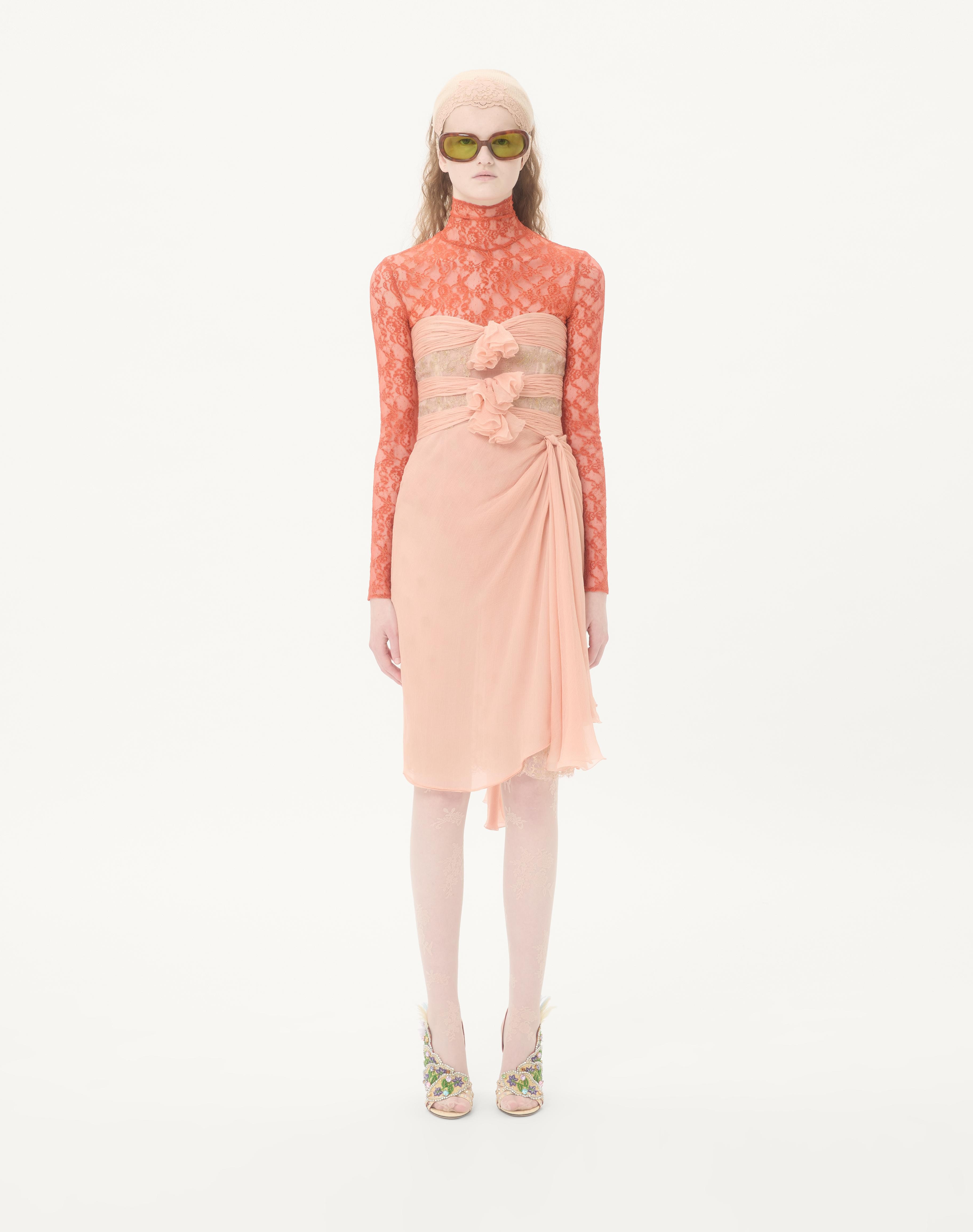 CREPPONNE CHIFFON DRESS - 5