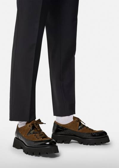 VERSACE Leonidas Suede Lace-Up Shoes outlook