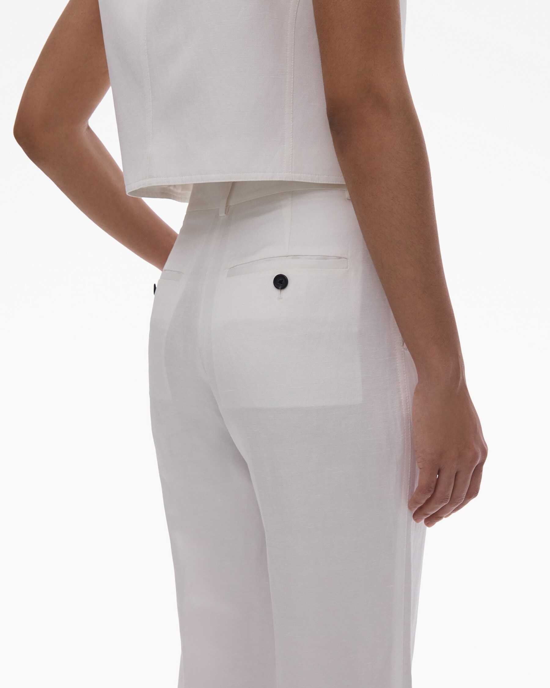 PLEATED STRETCH WOOL PANT - 6