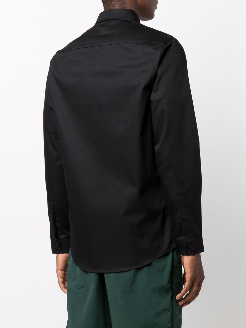 vertical logo print shirt - 4
