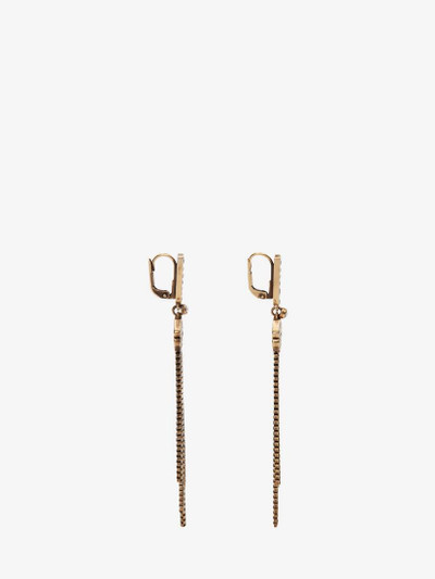 Alexander McQueen Women's Seal Drop Chain Earrings in Antique Gold outlook