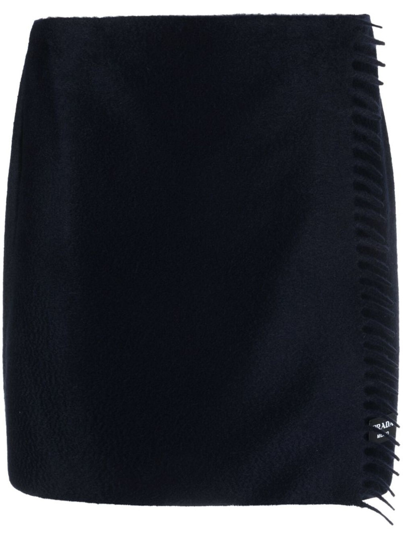 scarf-style cashmere miniskirt 1