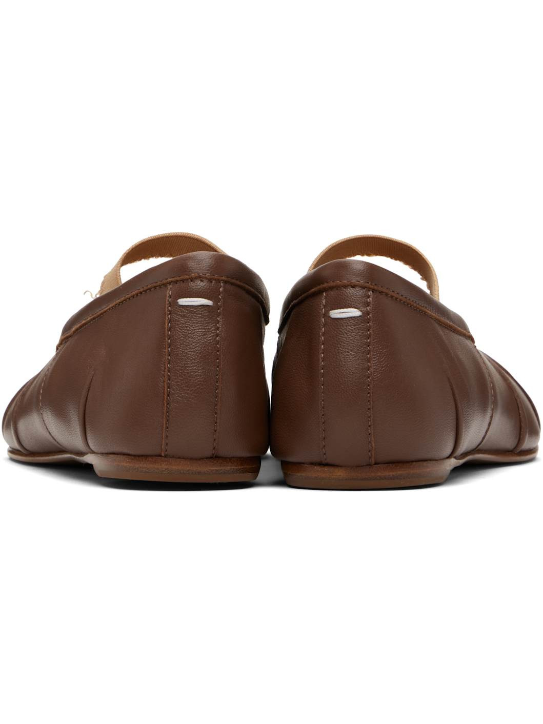 Brown Tabi Elastic Band Ballerina Flats - 2