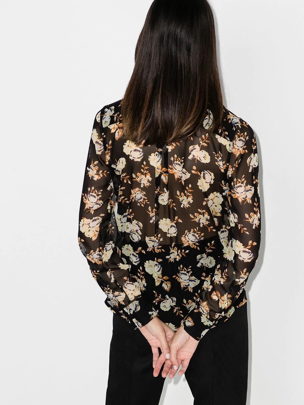 floral print silk shirt - 3