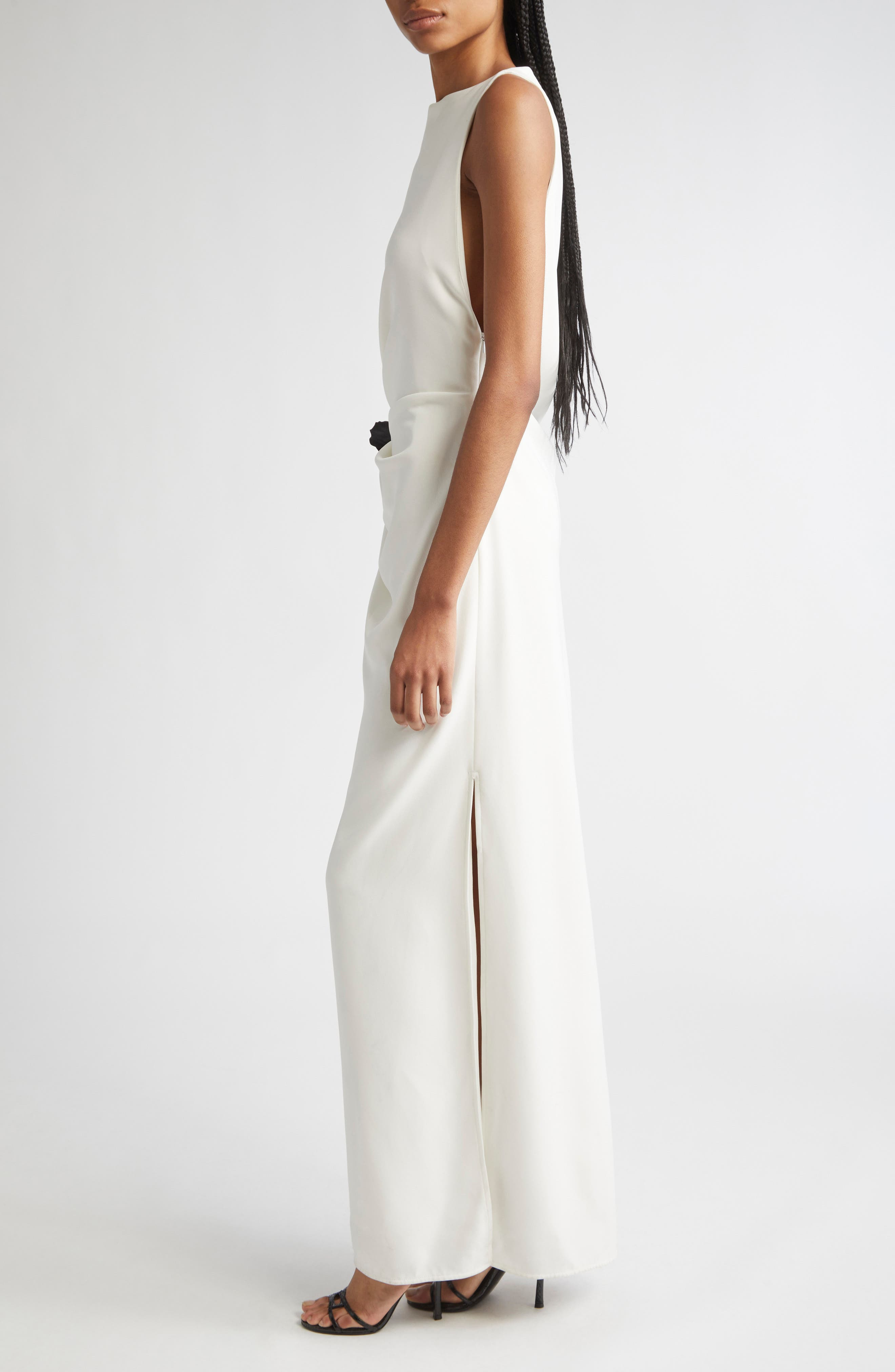 Proenza Schouler Indria Sleeveless Double Crepe Dress in White at Nordstrom - 3
