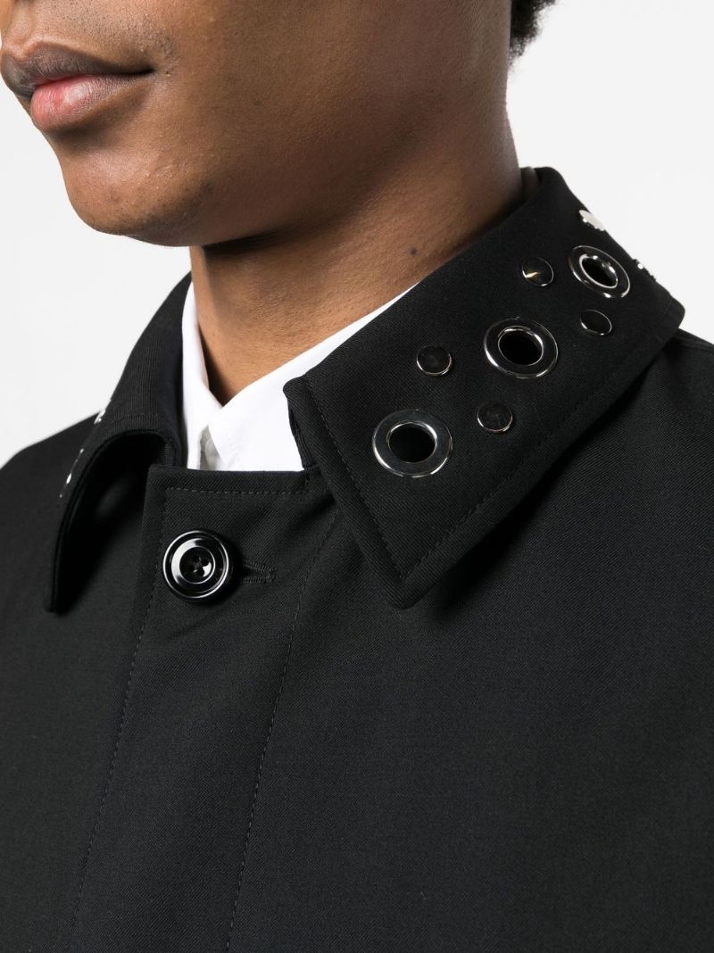 eyelet-embellished rain coat - 5