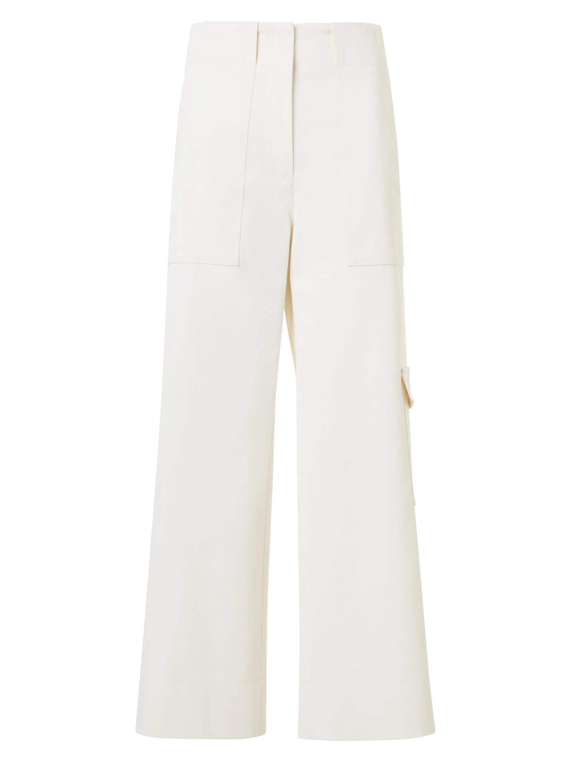 Women's Cliff Cotton Gabardine Cargo Pants - Cream - 1