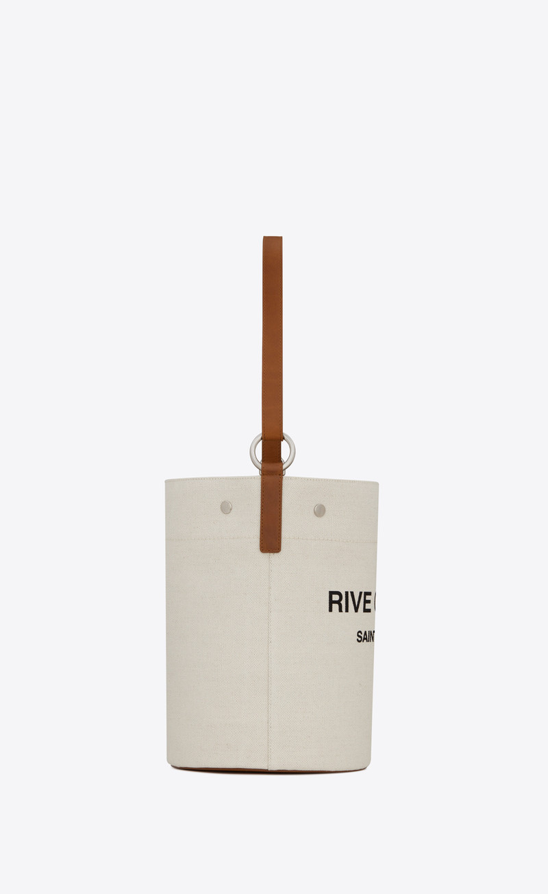 rive gauche bucket bag in linen 5