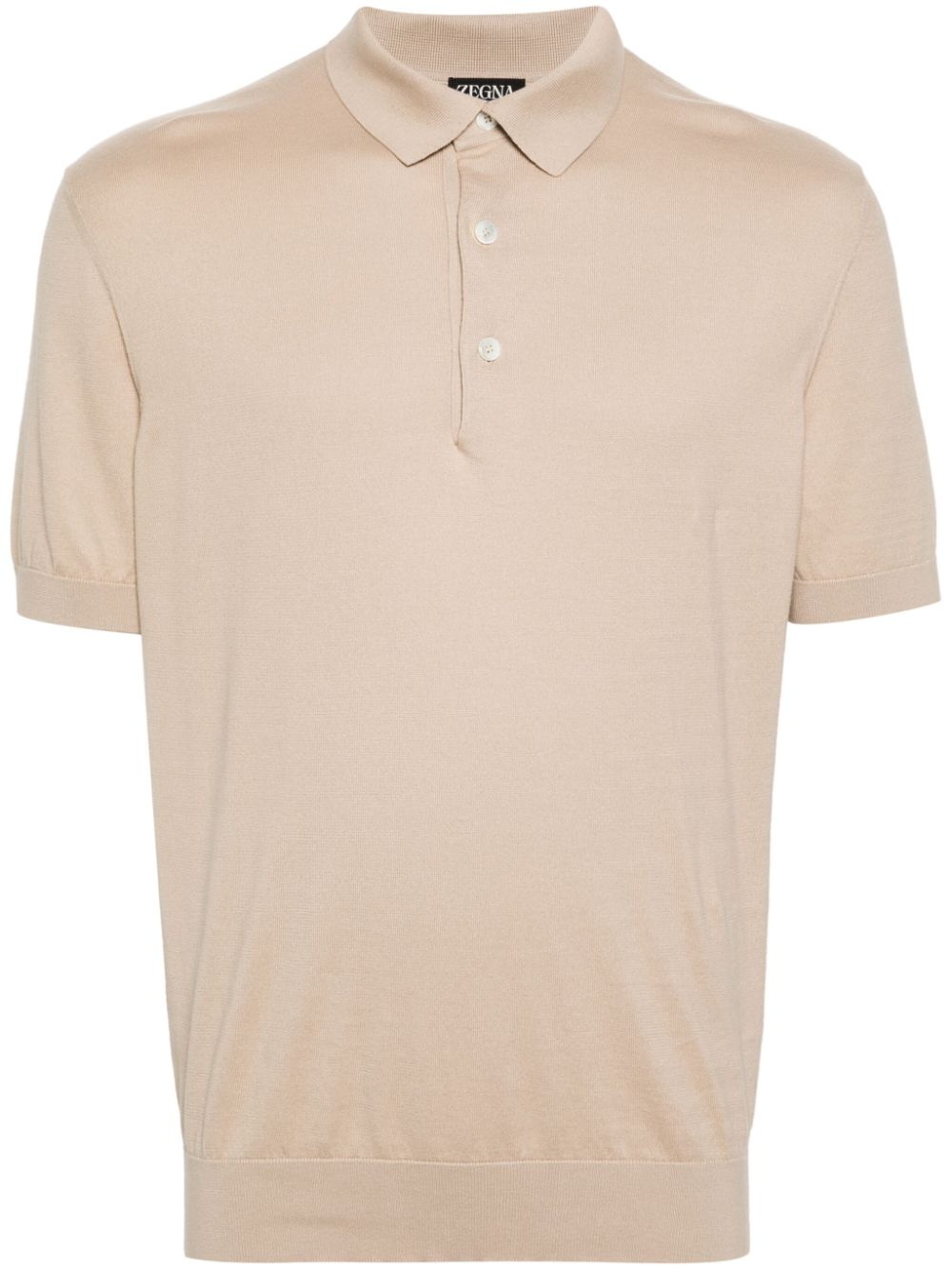 fine-knit cotton polo shirt - 1