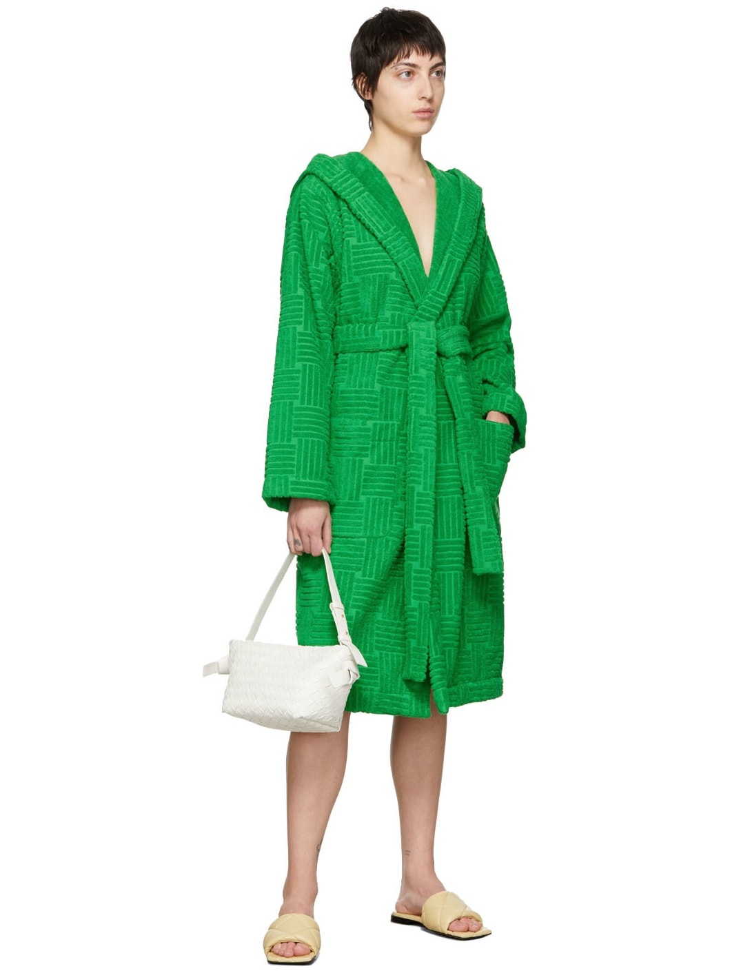 Green Intreccio Bath Robe - 4