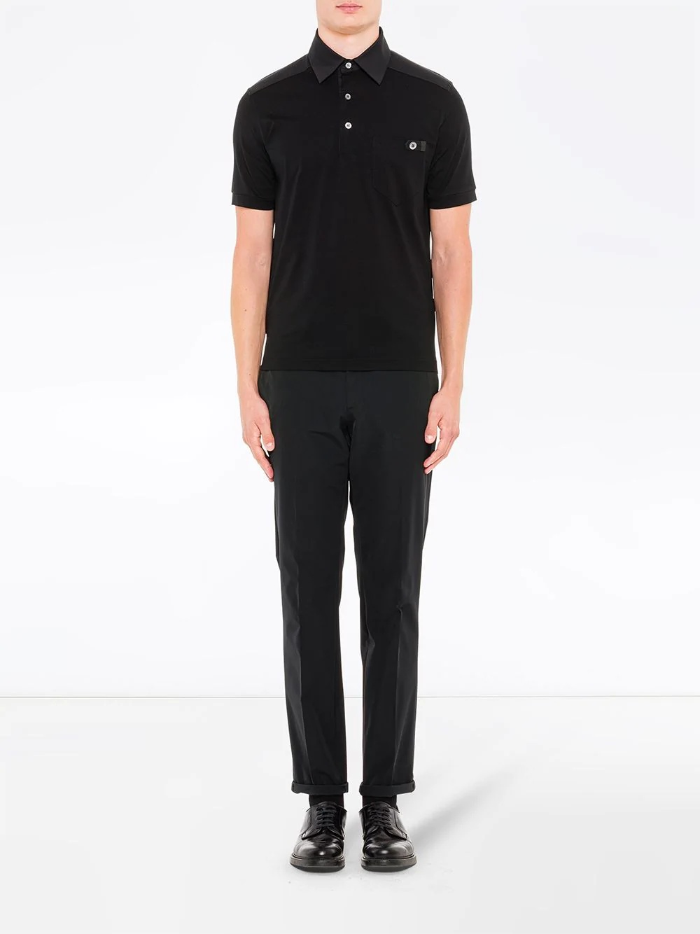 contrast-panel polo shirt - 2