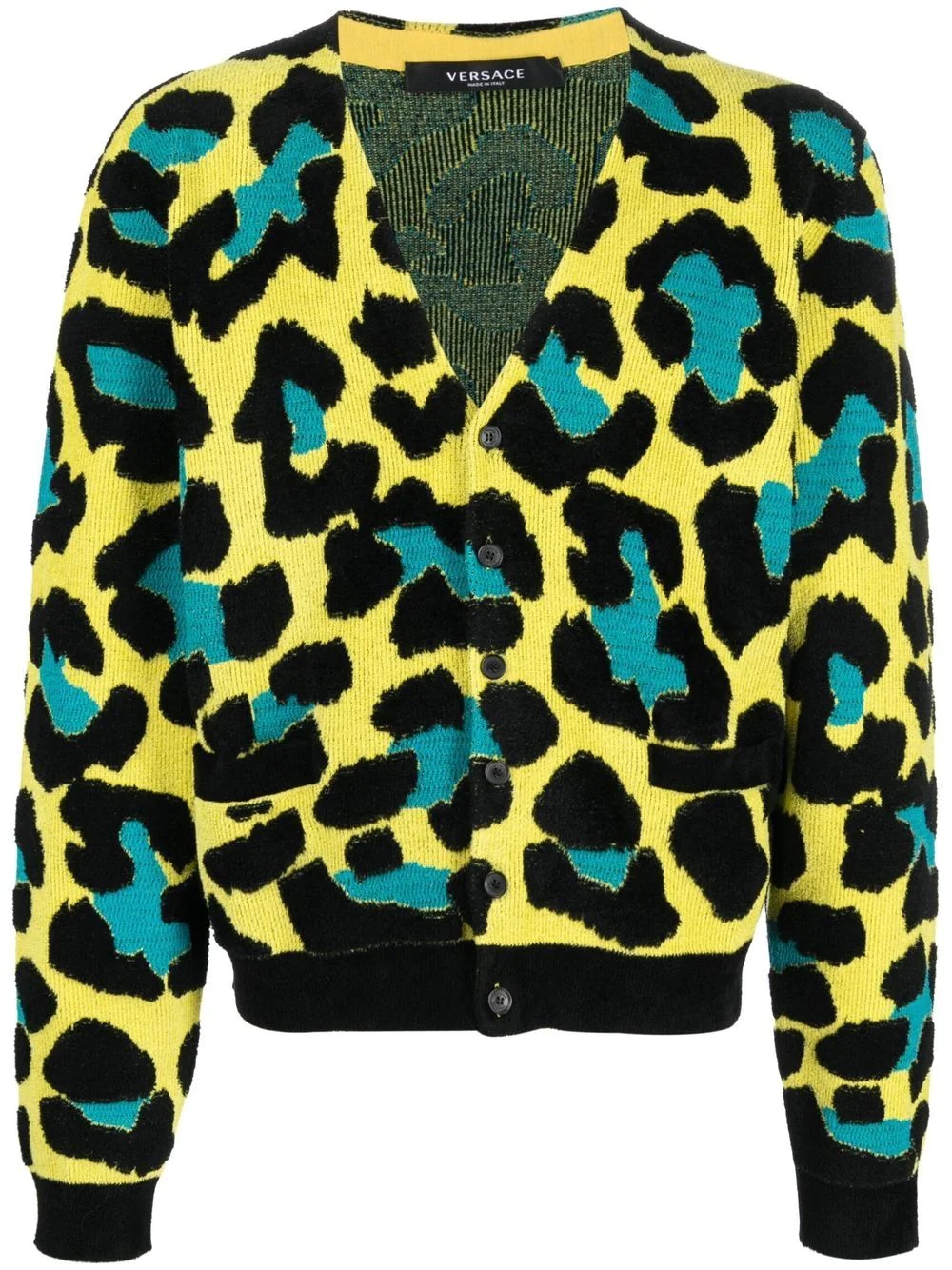 leopard-print V-neck cardigan - 1