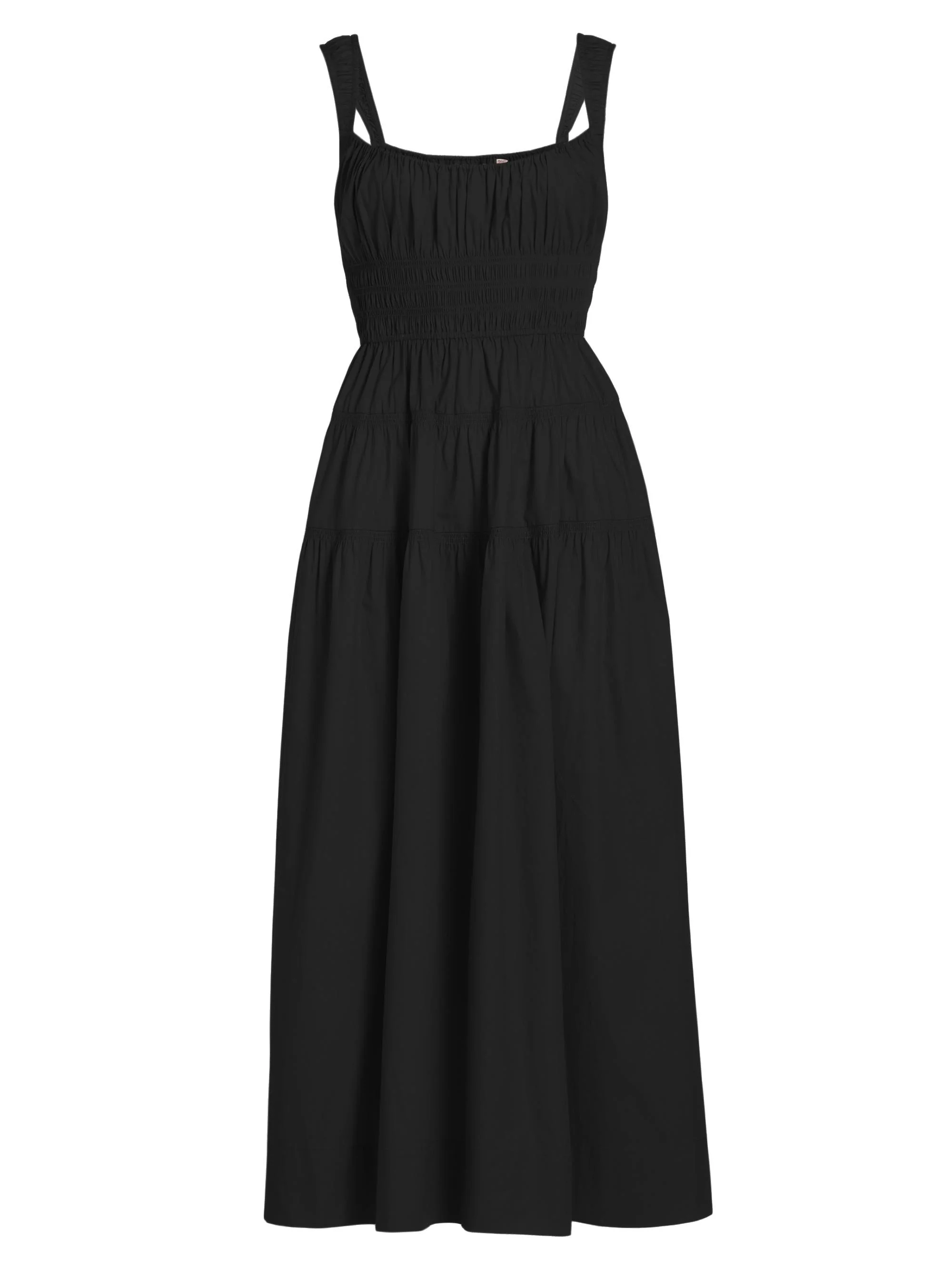 Women's Clover Cotton Fit & Flare Midi-Dress - Black - 1
