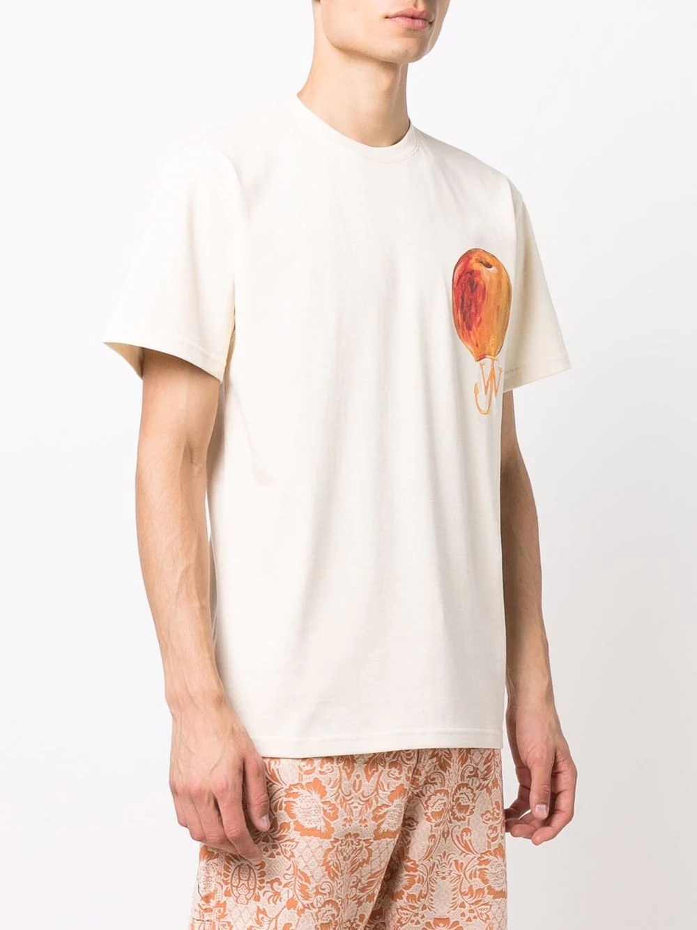 peach-print logo T-shirt - 4