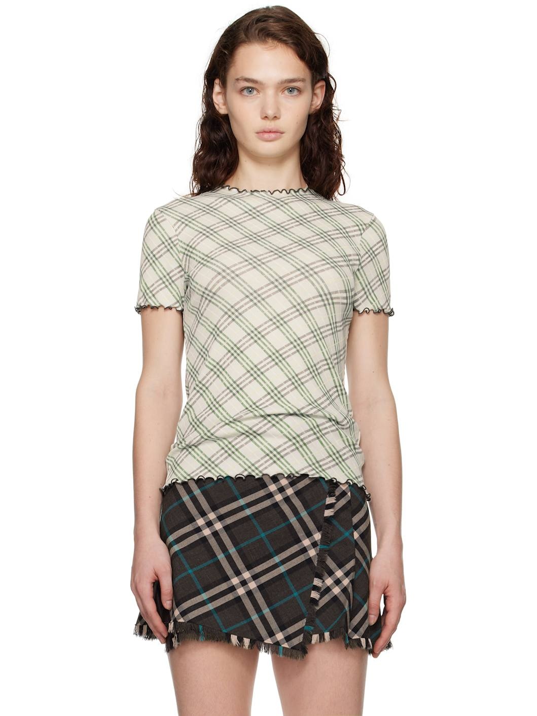 Green Check T-shirt - 1