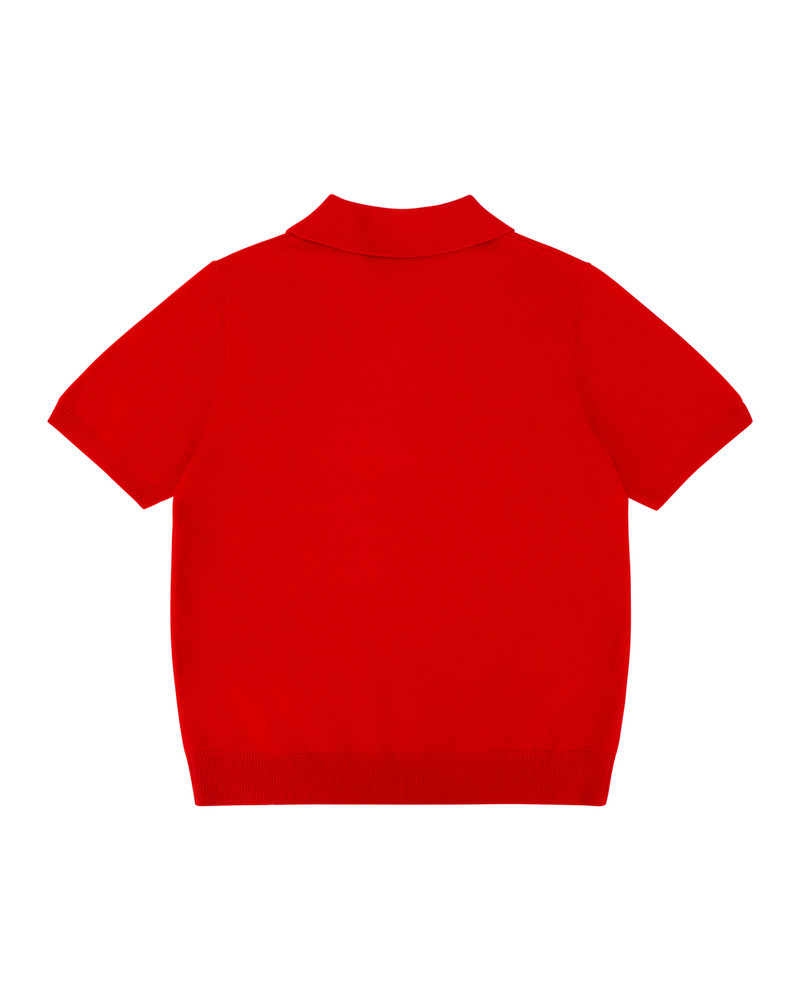 SHORT SLEEVE KNIT CASHMERE POLO RED 9
