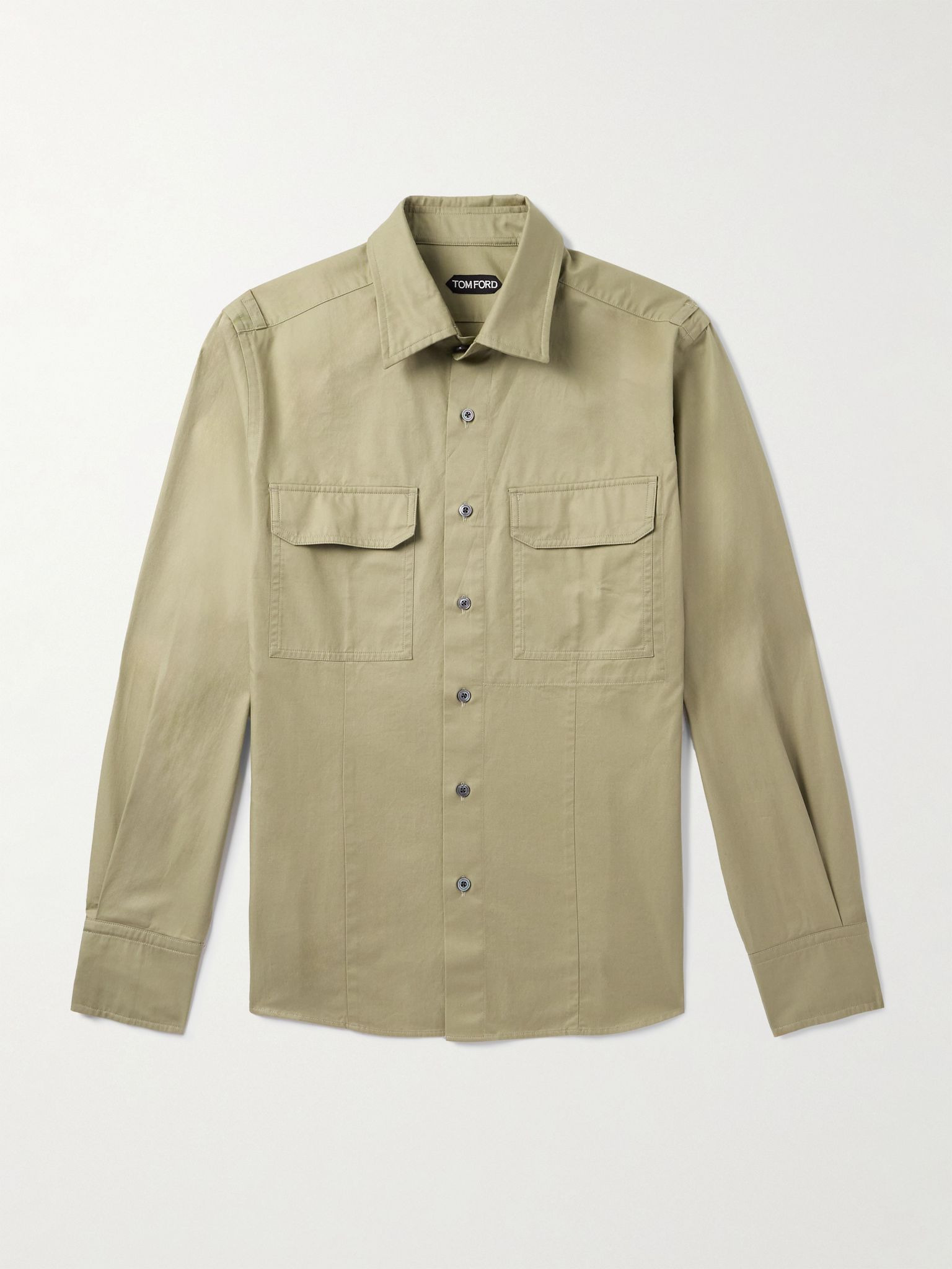 Cotton-Twill Shirt Green - 1