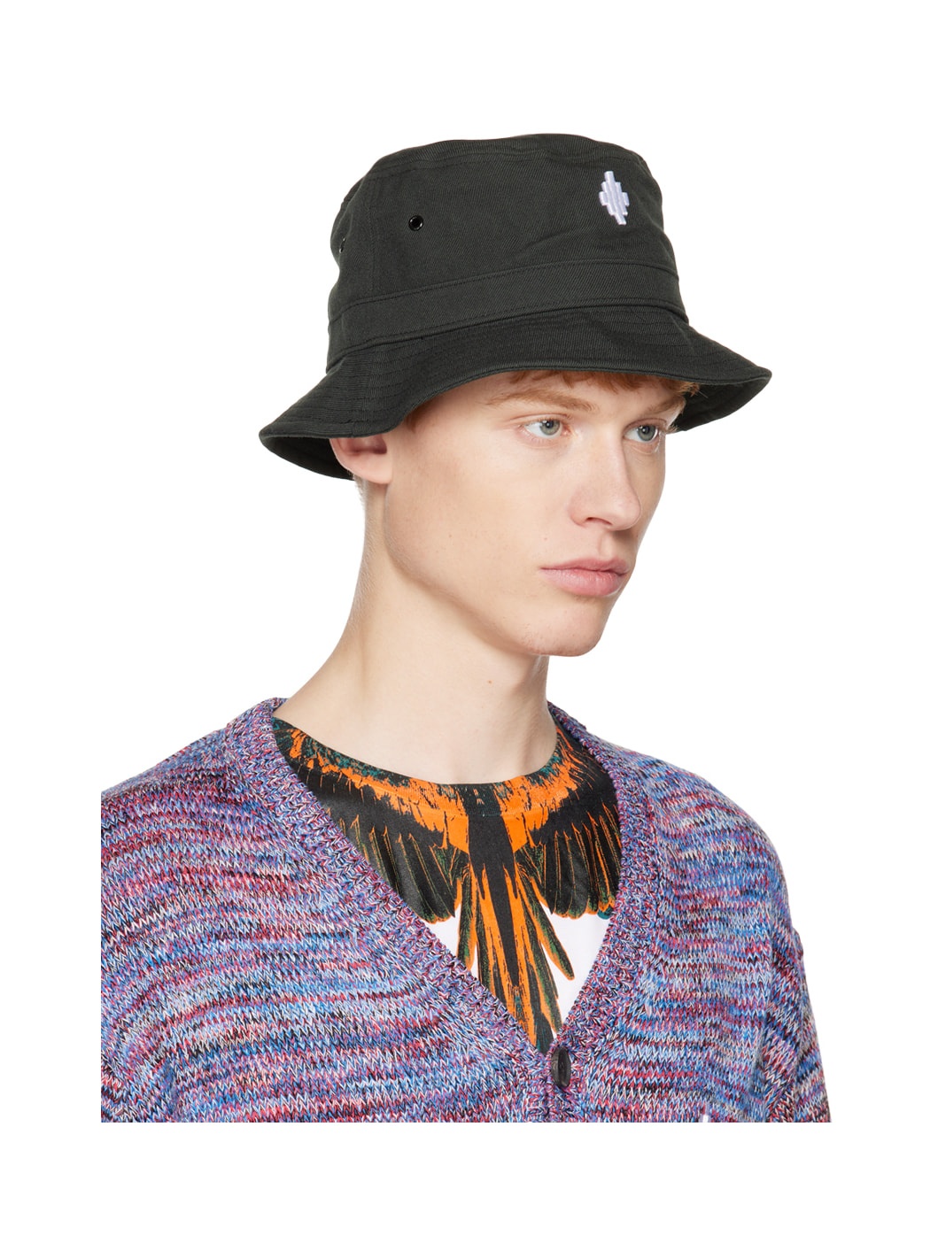 Black Cross Bucket Hat - 2