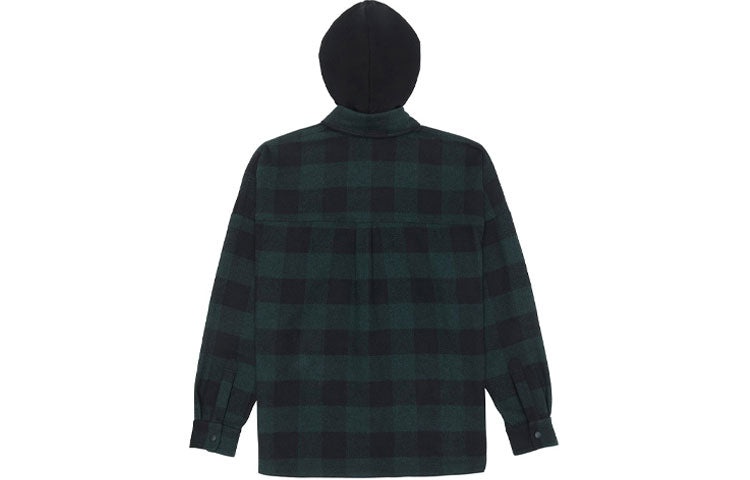 PALM ANGELS Men's Logo Print Hooded Overshirt Green PMGA042E20FAB0015701 - 2
