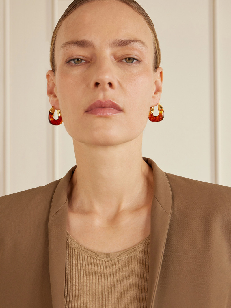 LIZZIE FORTUNATO Mini Organic Gold-plated Resin Hoop Earrings outlook