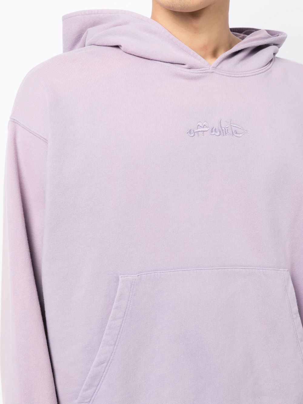 logo-embroidered cotton hoodie - 5