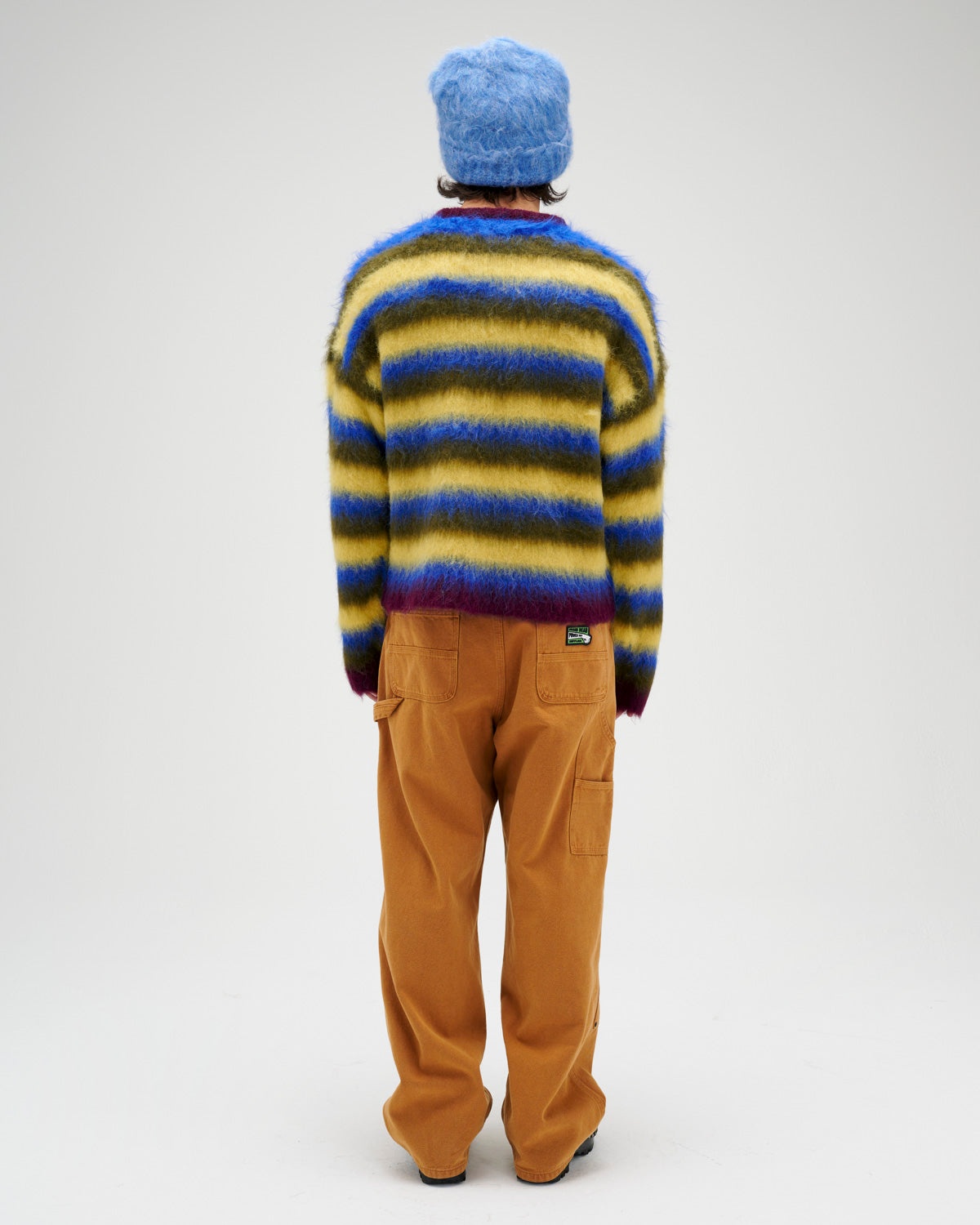 Blurry Lines Alpaca Crewneck Sweater - Yellow Multi - 8